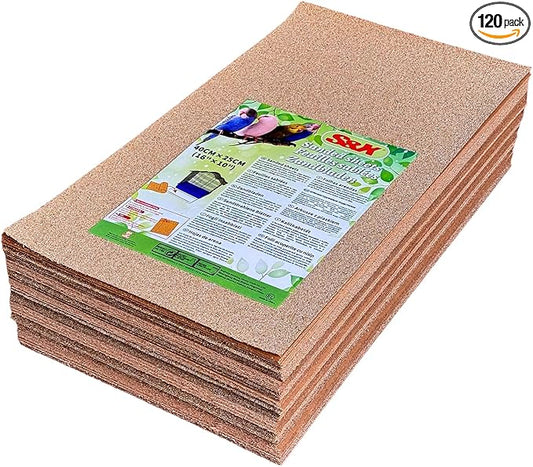 S&X Gravel Paper for Bird Cage 120-Pack 16” x 10” Bird Cage Liners Disposable | Accessories for Parakeets Cockatiels Canaries Finches Conures Easier Cleaning and Bird Health