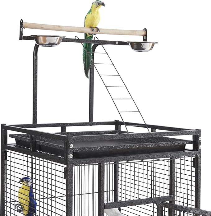 Panana Large Bird Cages Parrot Cage Wide Flight Metal Animal Cage for Budgie Parakeet Conure with Rolling Stand Wheels (61 inch Height)