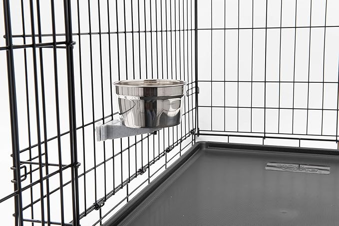 Lixit Quick Lock Cage Bowls for Small Animals and Birds. (20oz, Stainless)