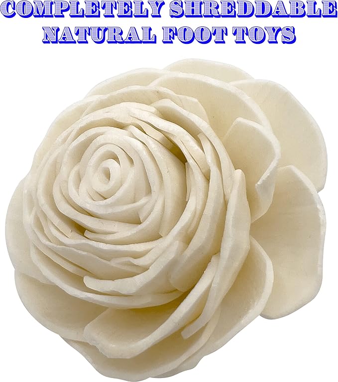 by M&M 5175 Sola Shred Roses - Handmade Sola Wood Shreddable Foot Toys, Lightweight, Lots of Thin Wood Layers, Delightfully Fun for Small to Med Size Pet Bird Species