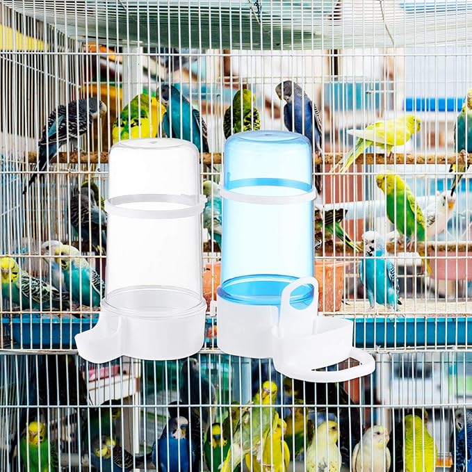 Hamster Water Bottle Bird Feeder- 3Pcs Bird Water Dispenser for Cage, Automatic Feeder, Food for Cage Pet Parrot Budgie Loves Cockatiel Automatic Rabbit