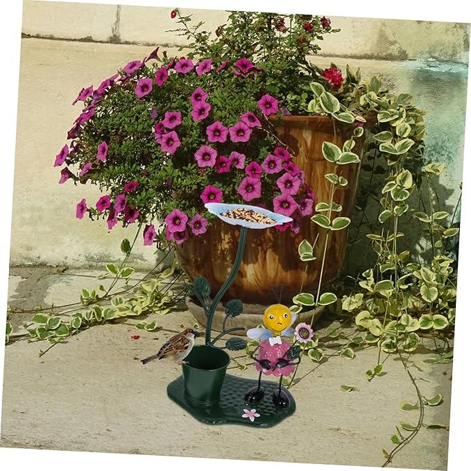 2 Pcs Mini Bird Feeder Garden Decor Metal Outdoor Art for Balconies and Yards Ant Design for Attracting Birds and Enhancing Outdoor Spaces