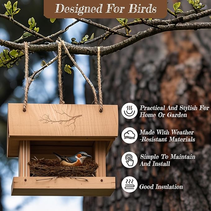 Sukh 2PCS Handmade Rattan Bird Nests - Artificial Bird Nests Easter Decorations,Rattan Bird Nest Decorations for Easter,Garden,Home,Wedding,Party,DIY Crafts,Table,Indoor and Outdoor