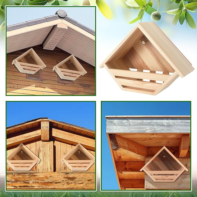 DoubleFill 2 Pcs Cedar Dove Nesting Box Dove House Nest for Bird Pigeon Outside Doves Nesting and Roosting Platform Garden Decoration (Classic)