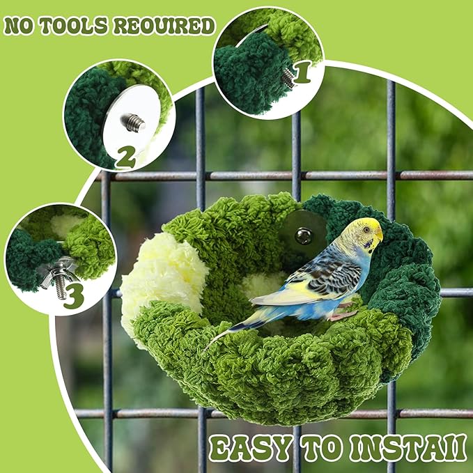 Bird Nest for Cage House Hanging Winter Warm Comfortable Bird Bed Durable Material Hanging Bedding for Conure Lovebird Canary Finch Coneshape Hamster Hummingbird Parakeet Laying Eggs Resting