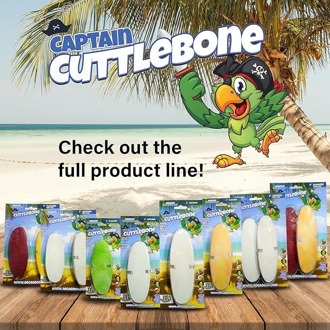 A&E Cage Company Captain Cuttlebone AE9012 Natural Bird Cuttlebone – 5lb Bulk Box of 6–8" Cuttlebone Pieces – Calcium Supplement for Parakeets, Budgies, Finches, Canaries, Lovebirds & Small Birds
