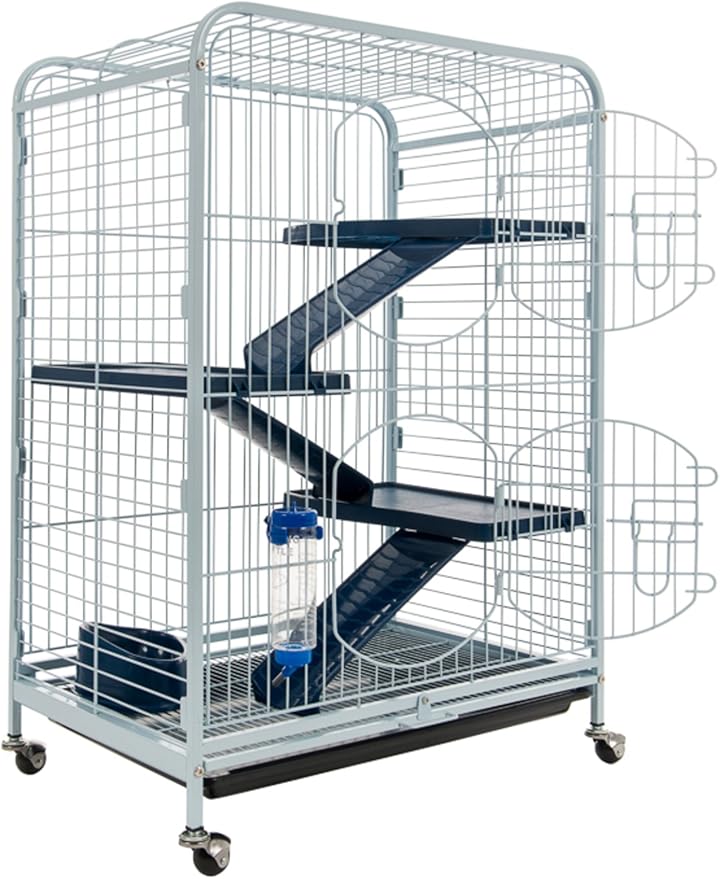 Tyrol Blue/Back Tower Rodent Cage 64 x 44 x 93cm