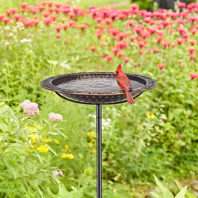 Good Directions Bronze Finish Bird Bath on Garden Pole 13"