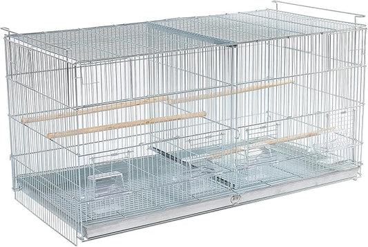 Lot of Galvanized Zinc Plated Stack and Lock Breeder Breeding Bird Flight Cage with Removable Divider Side Nesting Doors