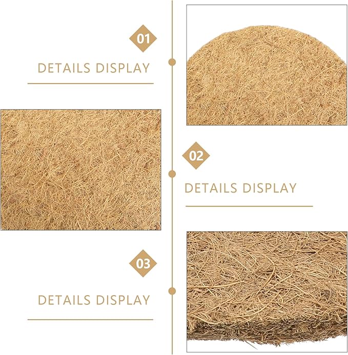 SUNSHNO 10PCS Bird Nesting Pads, Pigeon Nests Pad Natural Coconut Fiber Bird Nest Material Pigeon Breeding Accessories Warm Comfortable Parakeet Bedding Bird Hatching Pads