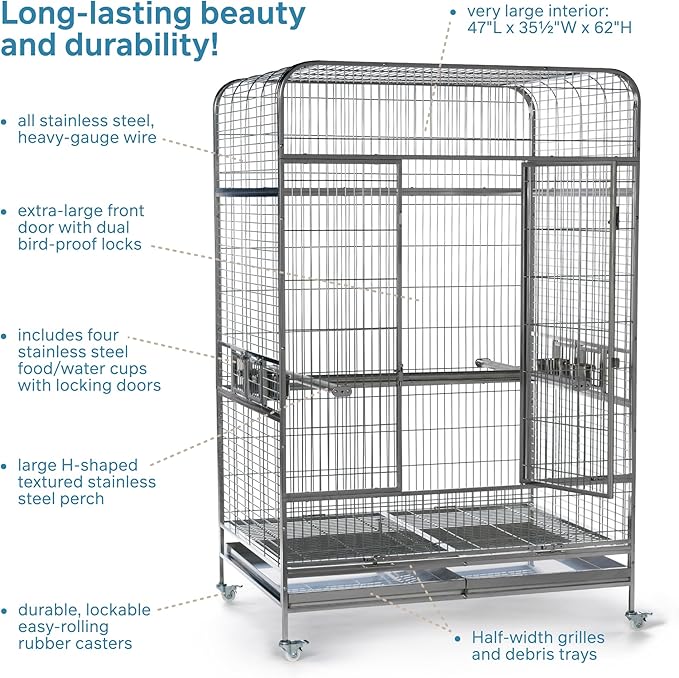 Prevue Pet Products Imperial XXL Stainless Steel Bird Cage