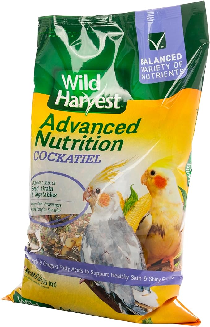Wild Harvest Advanced Nutrition Cockatiel 8 Pounds, Seed, Grain and Vegetable Mix
