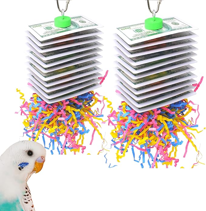 Bonka Bird Toys 1472 Pk2 Small Poker Shred Bird Toy Parrot cage Craft Cockatiel Parakeet Forage Shred Budgie Accessories Assorted chew Supplies