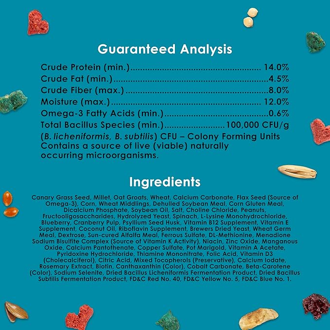 Kaytee Forti-Diet Pro Health Nourish+Protect Parakeet Food, Comprehensive Nutrition Backed by Science, Digestive Health, Immune Support, 25 pounds