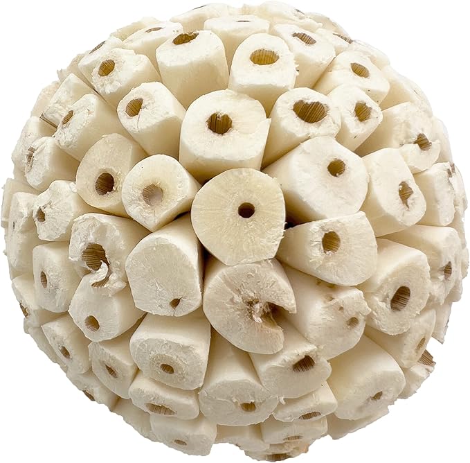 4999 Pk1 Big Sola Ball Foraging Toy for Birds - Natural Shreddable Chew Ball for Parrots, Cockatoos, Parakeets, Budgies, and Small Pets - Enrichment and Play Foot Toy for Cages - Safe and Fun