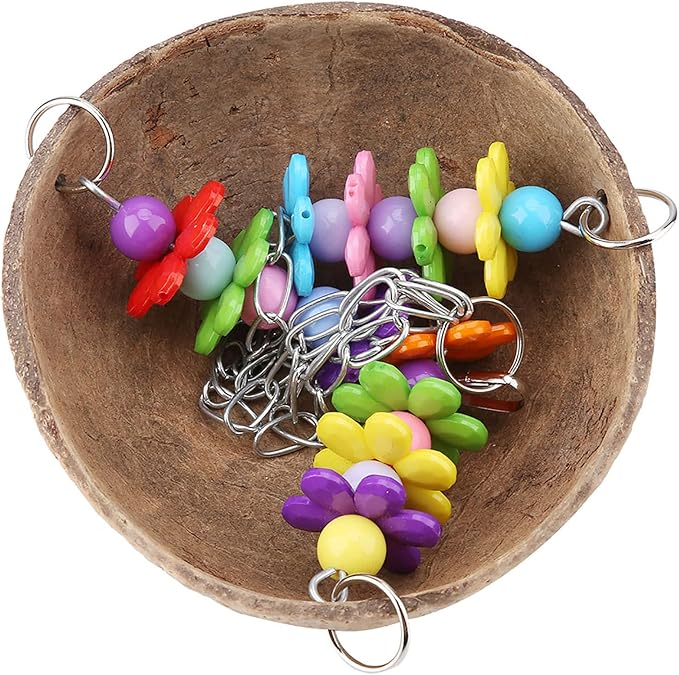 HEEPDD Bird Nest, Coconut Fiber Hanging Bed Coconut Bird Shell Breeding Nest Birdhouse Cage Swing Toys for Parrot Parakeet Lovebird Finch Canary