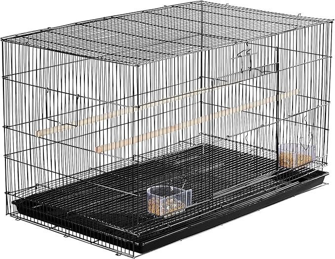 Topeakmart Pet Products Stackable Rectangle Flight Bird Cages for Small Birds Parrots Parakeets Cockatiels Conures Budgies Lovebirds Canaries Finches w/Slide-Out Tray
