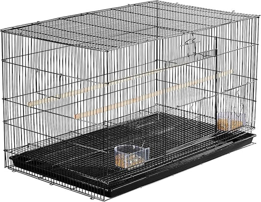 Topeakmart Pet Products Stackable Rectangle Flight Bird Cages for Small Birds Parrots Parakeets Cockatiels Conures Budgies Lovebirds Canaries Finches w/Slide-Out Tray