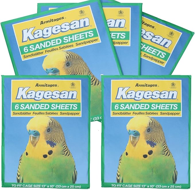 AB Tools 30 Sanded Sheets Sandpaper Cage Lining Budgies Caged Birds 25x33cm