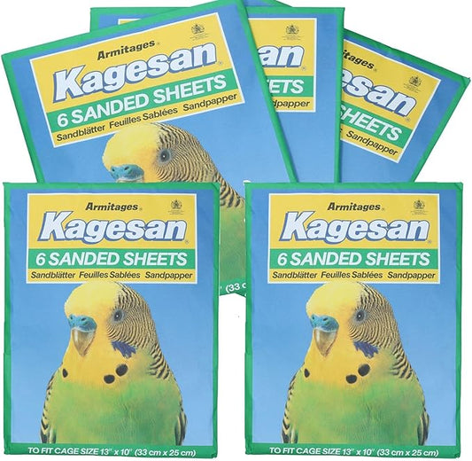 AB Tools 30 Sanded Sheets Sandpaper Cage Lining Budgies Caged Birds 25x33cm