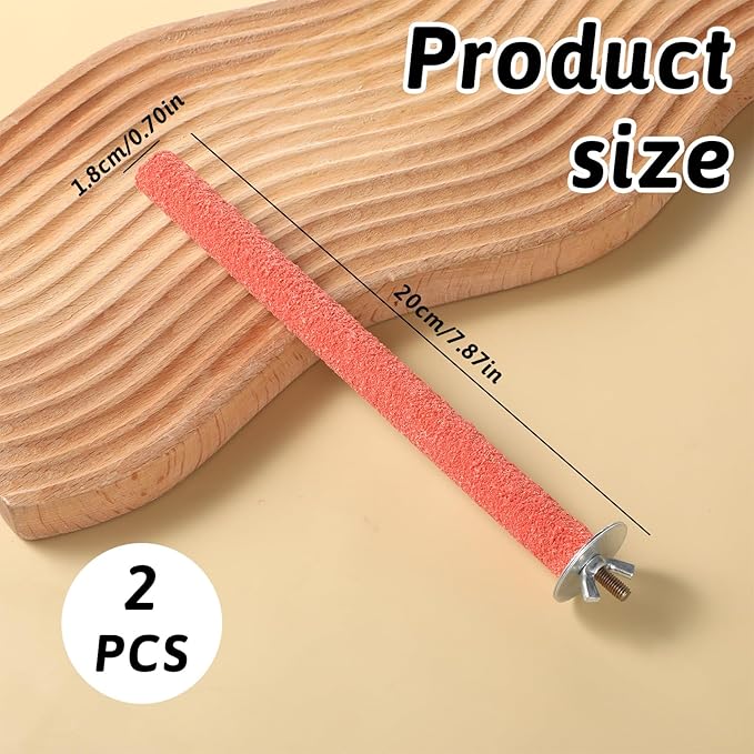 Bird Perches Stand for Cage, 2 Pcs Parrot Bird Cage Perch Toy Paw Grinding Stick Cages Wooden Grinding Claw Sticks Sanded Surface Cages Toy for Parakeets Finches Parakeet Toys Birdcage Accessories