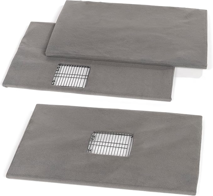 Prevue Pet Products Ferret Cage Plush Fitted Grille Cover Set - Washable Polyester Cage Cover, Prevue Ferret Enclosure Accessories, Plush & Soft Animal Cage Liner - Gray