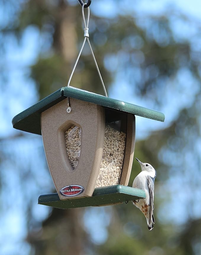 Kettle Moraine Recycled Mini Moraine Hopper Feeder (Green/Chocolate)