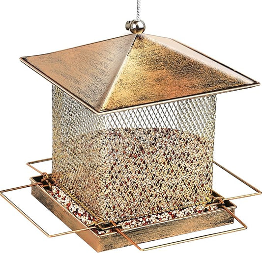 Bird Feeders for Outdoors Hanging - Large Capacity Heavy Duty Metal Squirrel Proof Wild Bird Feeders for Cardinal, Sparrow, Finch Etc in Backyard Garden