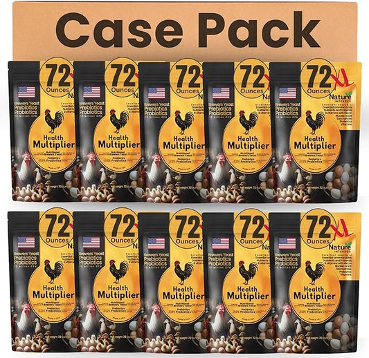 Health Multiplier Brewer's Yeast for Ducks, Chicken Probiotic, Niacin for Ducks, Chicken Vitamins, Chick Probiotics, Baby Chick Food, Duckling Supplies, Duck Niacin Supplement (Case of 10 Pouches)