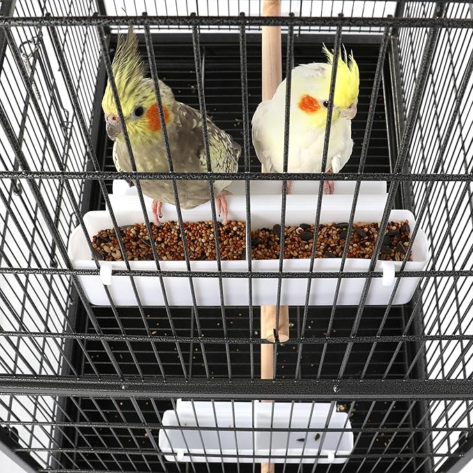 Aviary on Stand Large Bird Cage on Wheels Sturdy Metal for Parrot Parrots 93.5 x 56.5 x 153 cm