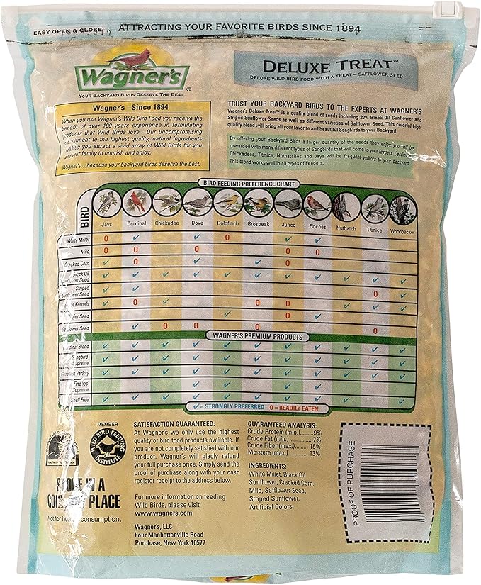Wagner's 52003 Classic Blend Wild Bird Food, 6-Pound Bag & 62067 Deluxe Treat Blend Wild Bird Food, 4-Pound Bag