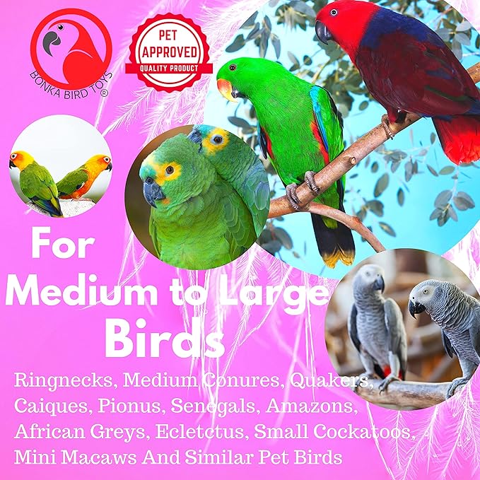 Bonka Bird Toys 3612 Sola Tower Vine Palm Sola Shred Paper Natural Hanging Beak Feet Parrot Cage Toy Conure Quaker Caique and Similar Breeds