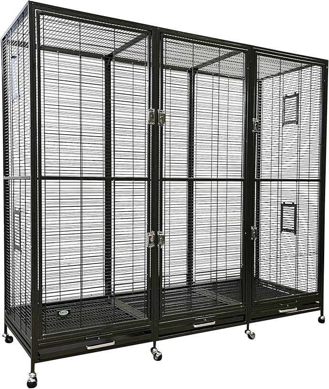 Exotic Nutrition Borneo Small Animal Cage - for Sugar Gliders, Squirrels, Marmosets & Other Small Pets (Cage + Add-On)