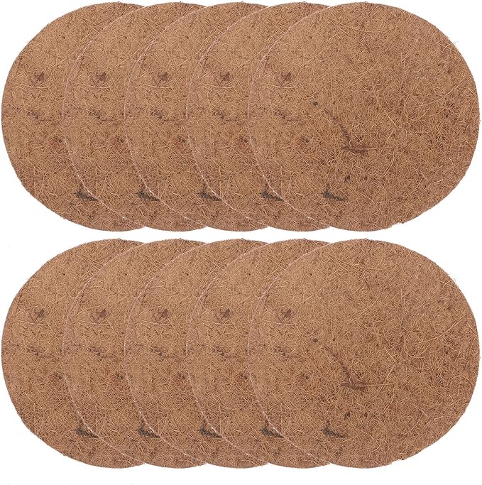 Ipetboom Pigeon Nest Pads 10Pcs 8.5In Breathable Bird Egg Nest Mats Comfortable Palm Fiber Pads for Pigeon Breeding Birdcage Accessories