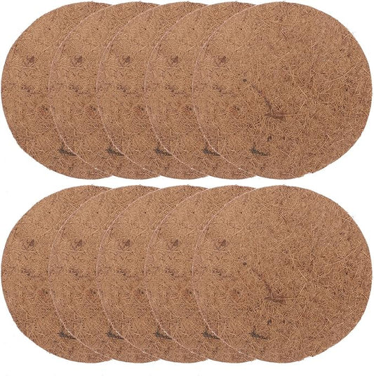 Ipetboom Pigeon Nest Pads 10Pcs 8.5In Breathable Bird Egg Nest Mats Comfortable Palm Fiber Pads for Pigeon Breeding Birdcage Accessories