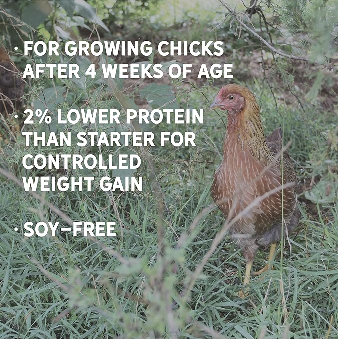 New Country Organics | Organic Grower/Broiler Feed for Growing Chickens | Soy-Free | 19% Protein | Certified Organic and Non-GMO | 40 lbs