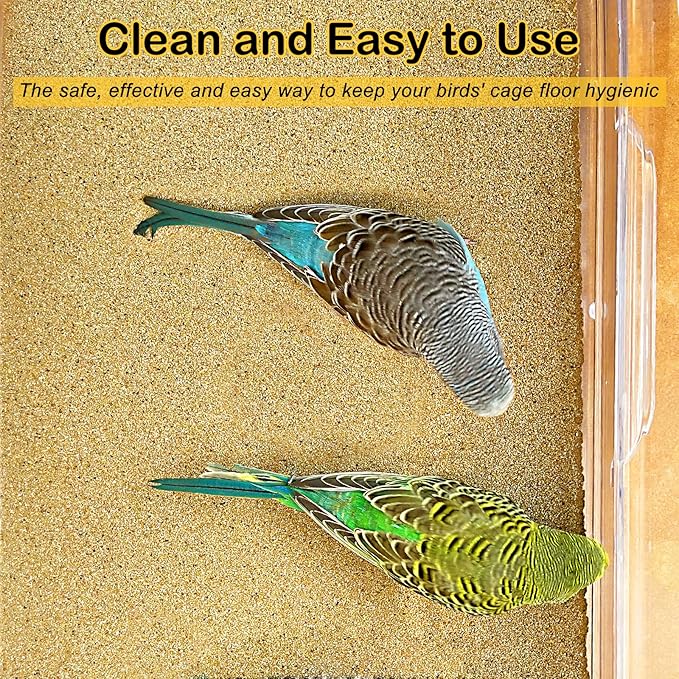 S&X Bird Cage Liner 30-Pack 15” x 11” Gravel Paper for Bird Cage | Sand Sheets for Easier Cleaning and Bird Health