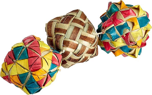 Planet Pleasures Woven Square Foot Toy (3 Pack), Small