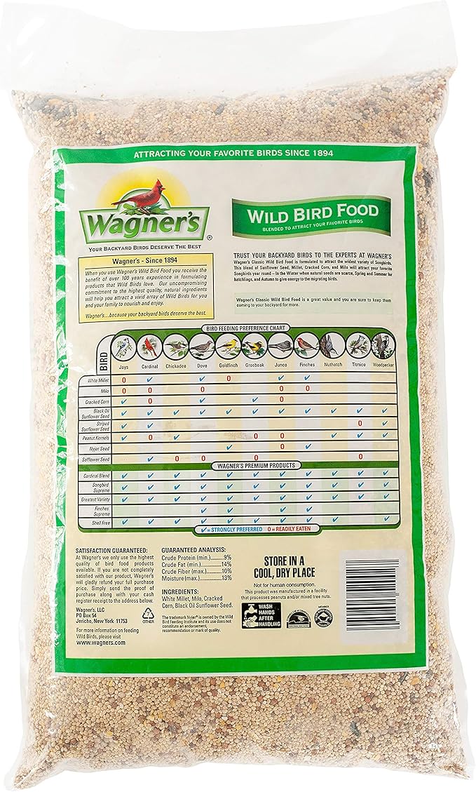 Wagner's 52003 Classic Blend Wild Bird Food, 6-Pound Bag & 62067 Deluxe Treat Blend Wild Bird Food, 4-Pound Bag