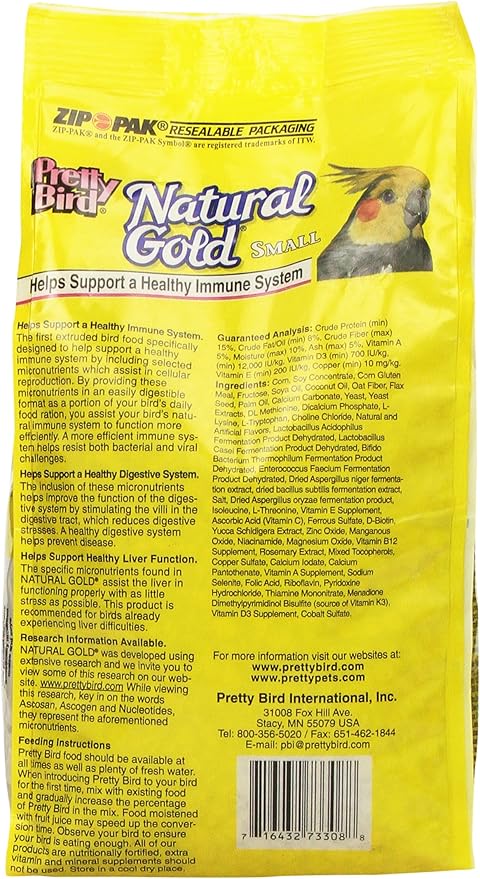 Natural Gold Small Bird Food - 1.5 lb(Pretty Bird)