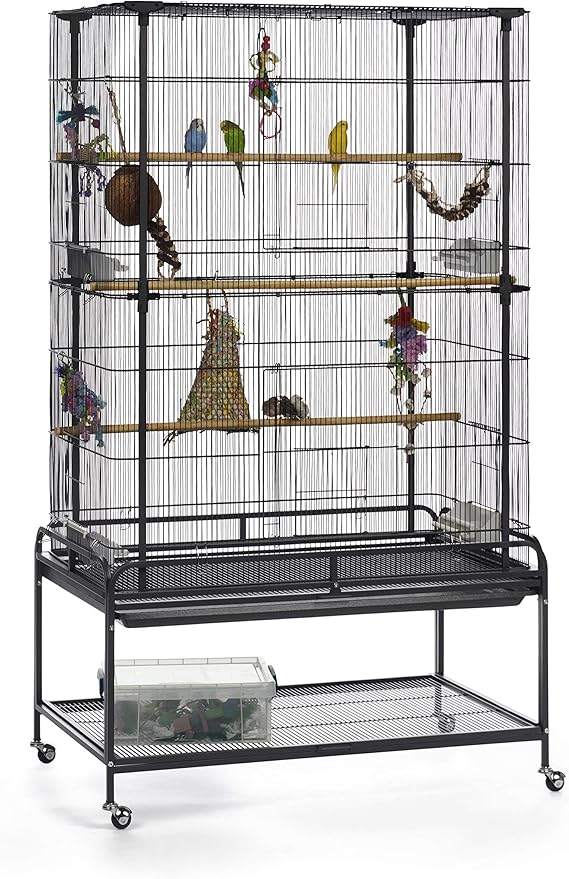 Prevue Pet Products Playtop Flight Bird Cage with Stand - F085, Black