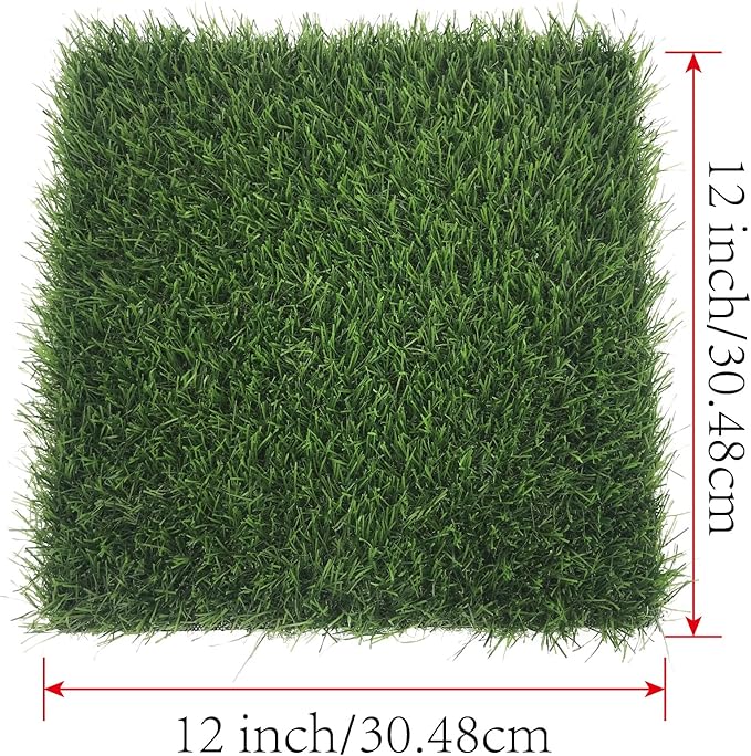 KuGuo Soft Plastic Fake Lawn Chicken Nesting Boxes Pads Chicken Bedding 12 x 12 inches (Soft Middle Grass-6PCS)