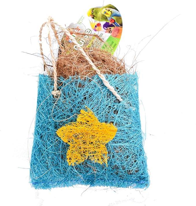 Penn-Plax Bird Life Interactive Toy Purse with Natural Nesting Material (BAVW1) – Colorful & Fun Addition to Any Cage – Safe for All Birds – 5.75” Height