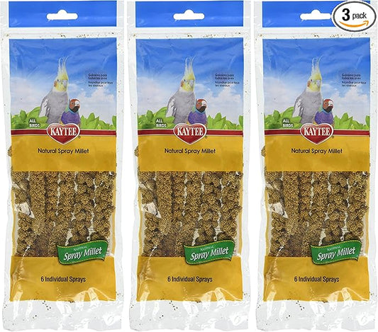 (3 Pack) Kaytee Spray Millet For Birds, 6-Count Each