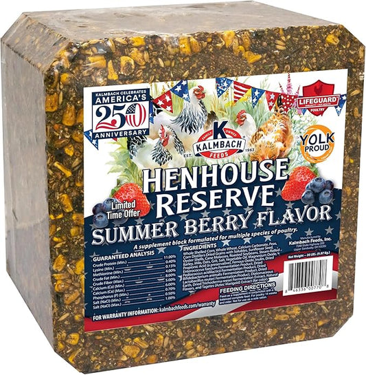 KALMBACH Feeds Henhouse Reserve Summer Berry Treat Block for Chickens, 20-LB Block