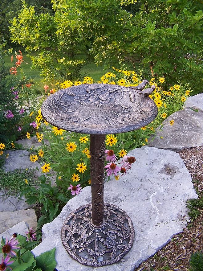Oakland Living Hummingbird Bird Bath, Antique Bronze