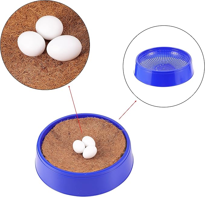 Pigeon Supplies Set,3Pcs Bird Breeding Nest Bird Eggs Mat,4 Pcs Pigeon Stand Dove Rest Stand,9 Pcs White Solid Plastic Eggs for All Kinds of Pet Nests
