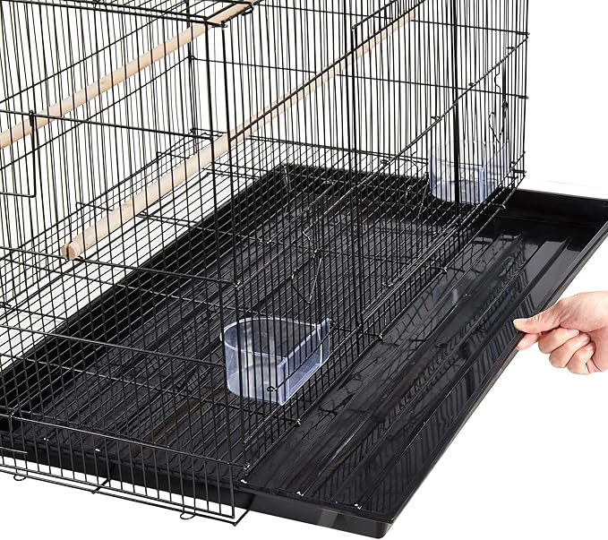 Topeakmart Pet Products Stackable Rectangle Flight Bird Cages for Small Birds Parrots Parakeets Cockatiels Conures Budgies Lovebirds Canaries Finches w/Slide-Out Tray