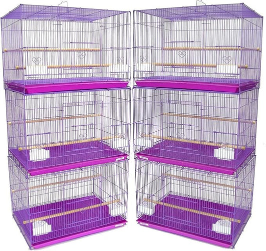 Mcage Lot of 6 Aviary Breeding Bird Finch Parakeet Finch Flight Cage 24" x 16" x 16" *Lavender*