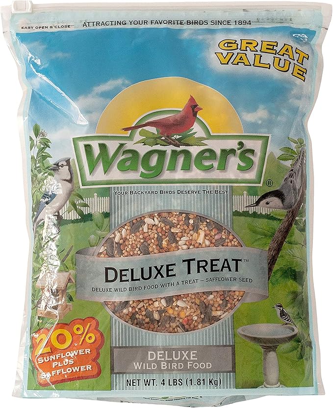 Wagner's 52003 Classic Blend Wild Bird Food, 6-Pound Bag & 62067 Deluxe Treat Blend Wild Bird Food, 4-Pound Bag